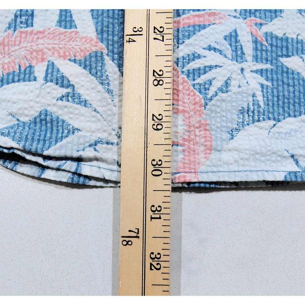 Tommy Bahama Nova Wave Shirt Mens Large Blue Tropical Leaf Cotton Reverse Print - Picture 11 of 11